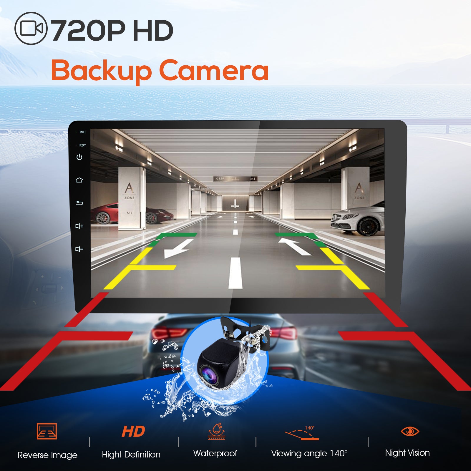 Radio Huadio CVD1661-AJ de 10,1" con doble DIN para la mayoría de vehículos