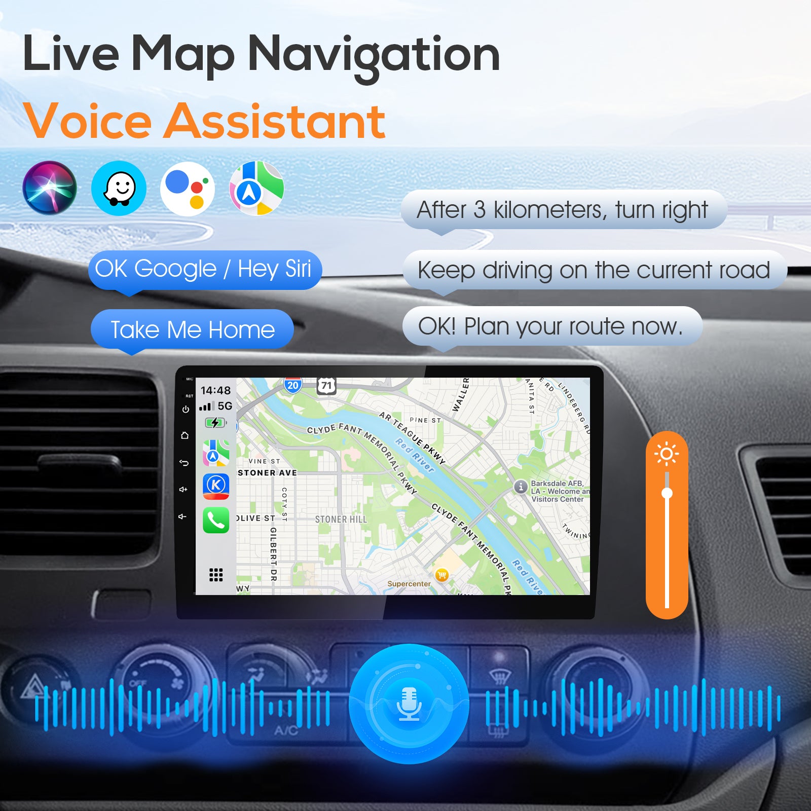 Radio Huadio CVD1661-AJ de 10,1" con doble DIN para la mayoría de vehículos