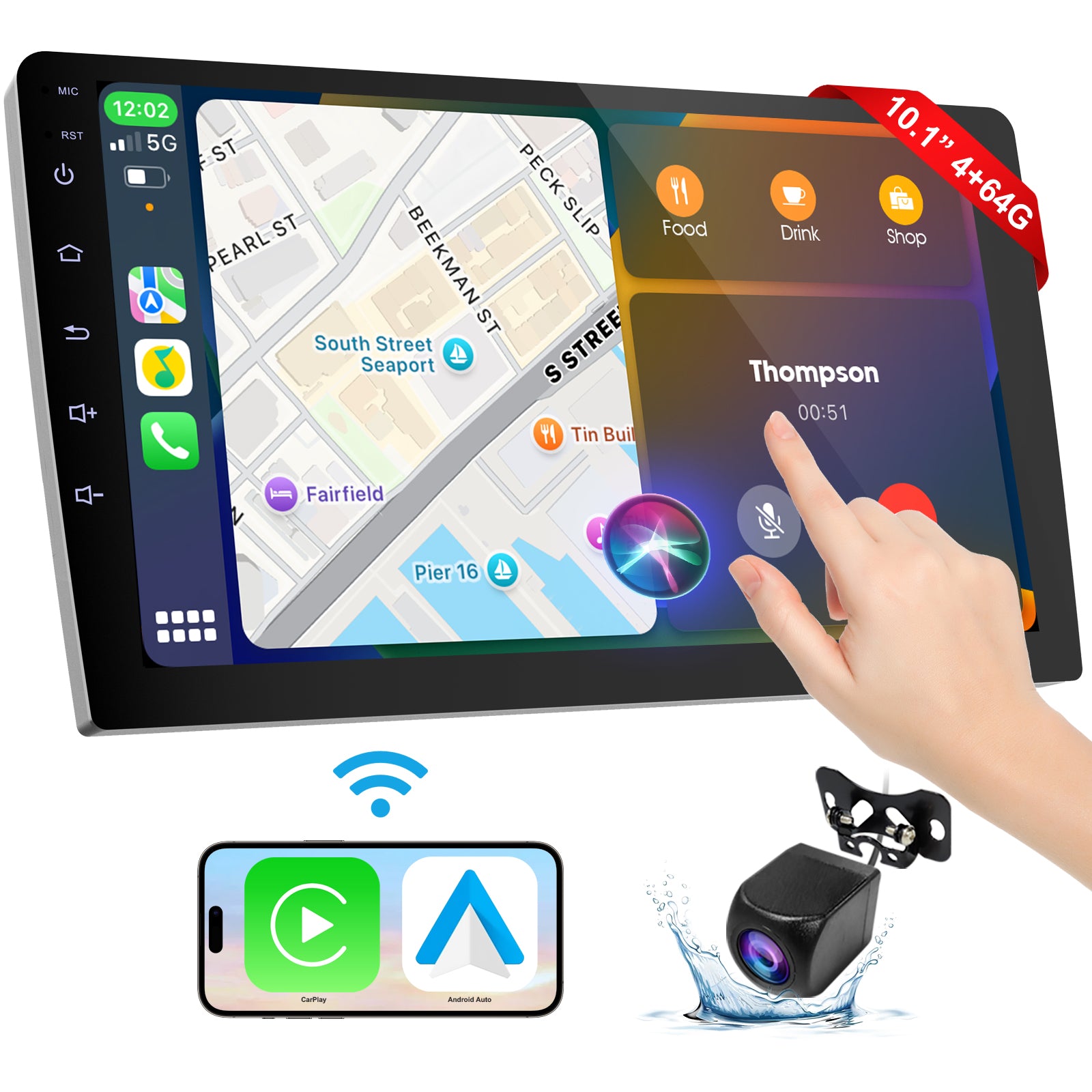 Huadio CVD1943-ZA Estéreo para coche de doble DIN de 10,1"