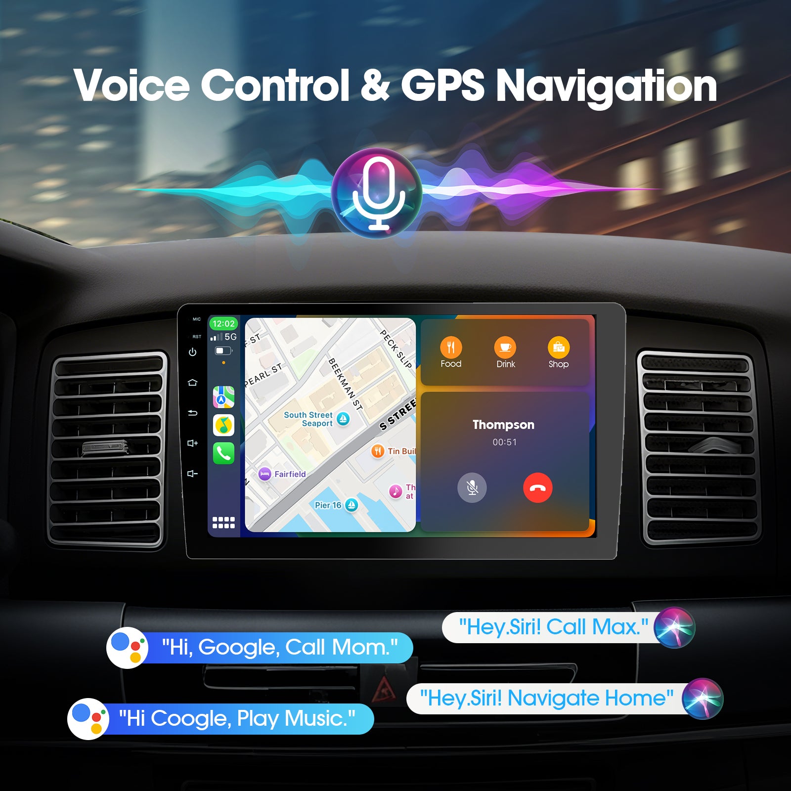 Huadio CVD1943-ZA Estéreo para coche de doble DIN de 10,1"