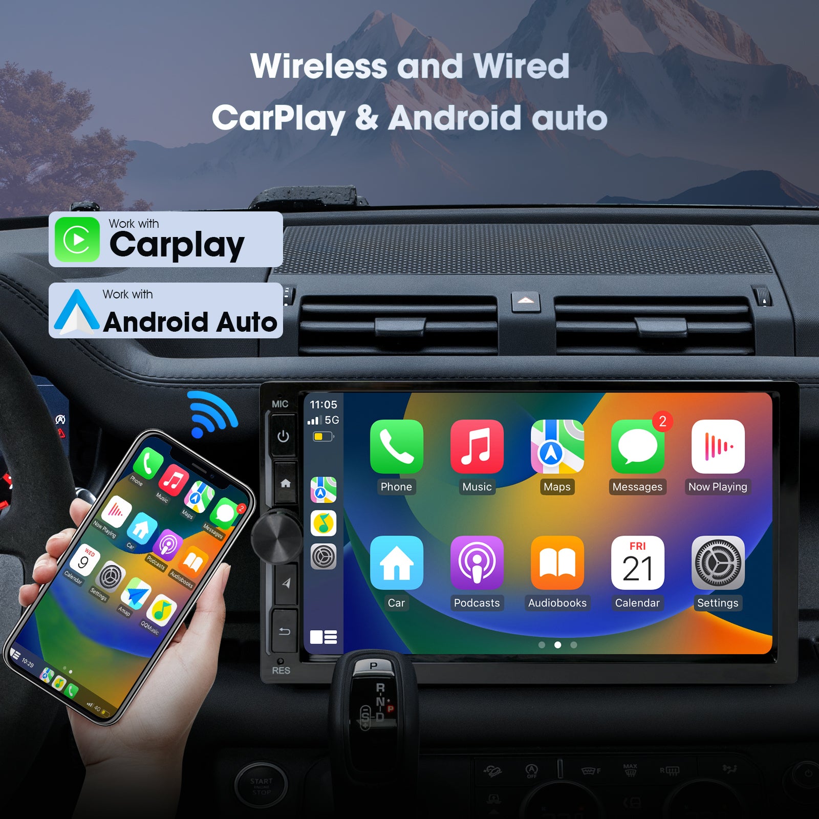 Radio Huadio CVD7496-AJ de 7" con doble DIN para la mayoría de vehículos