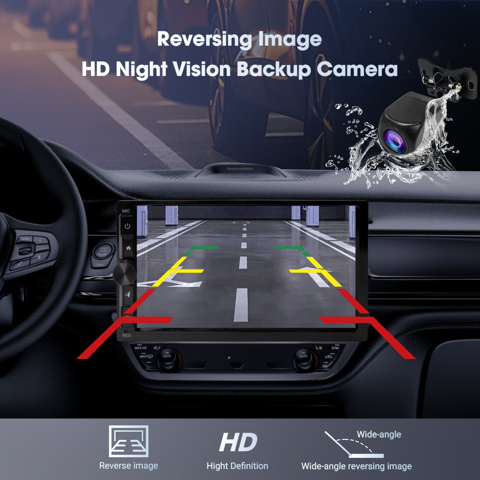 Radio Huadio CVD7496-AJ de 7" con doble DIN para la mayoría de vehículos