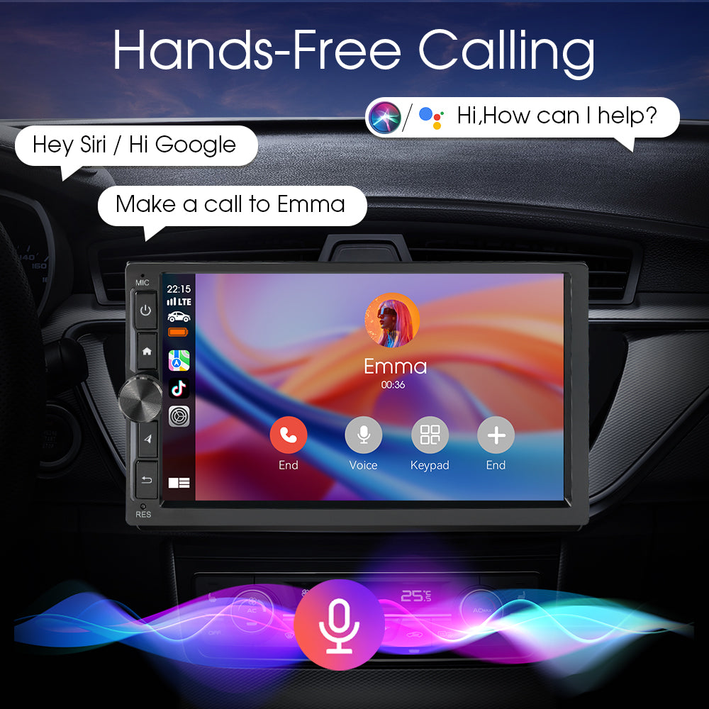 Radio Huadio CVD7496-AJ de 7" con doble DIN para la mayoría de vehículos