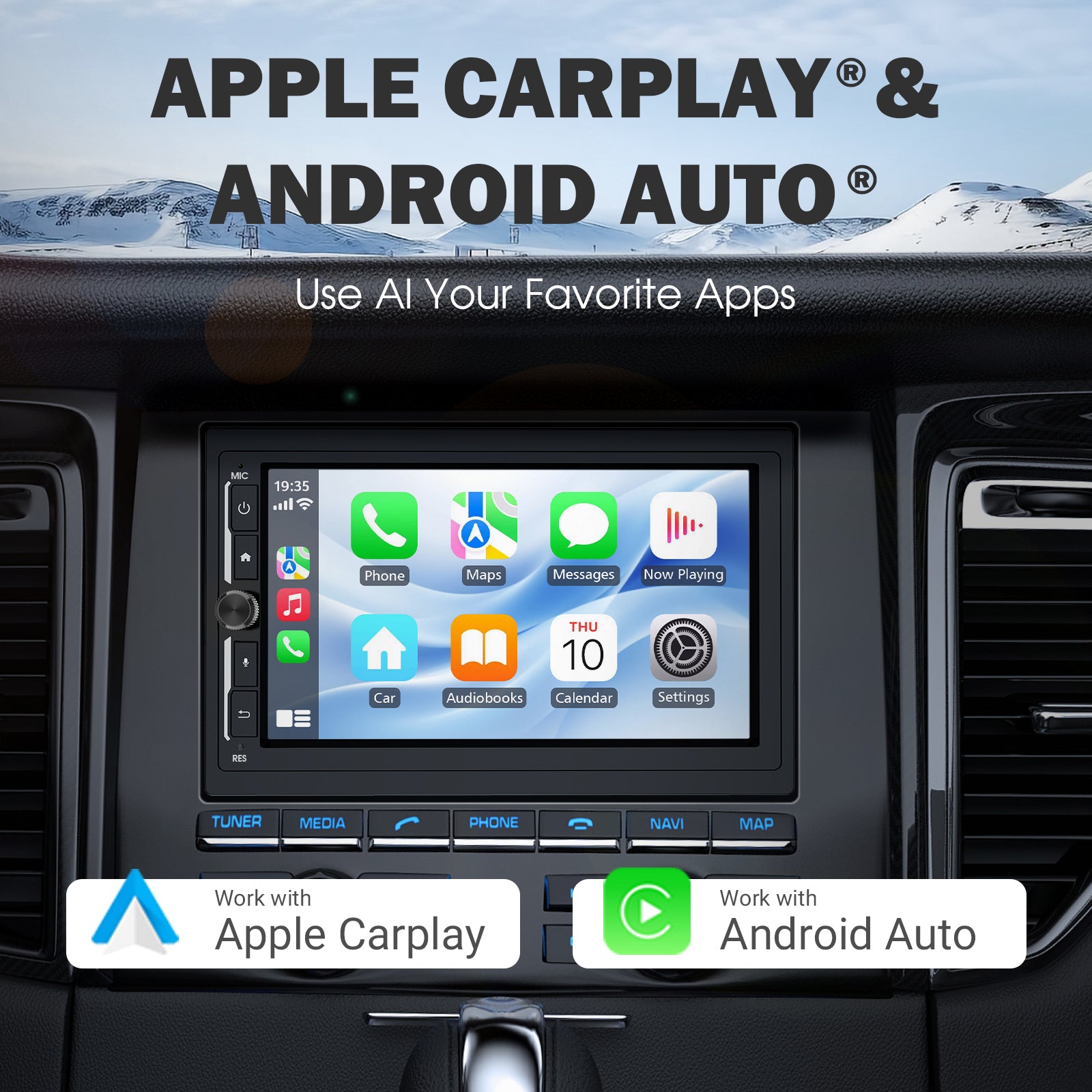 Huadio CVD7496-MD 7" Double Din Car Stereo For Most Vehicles