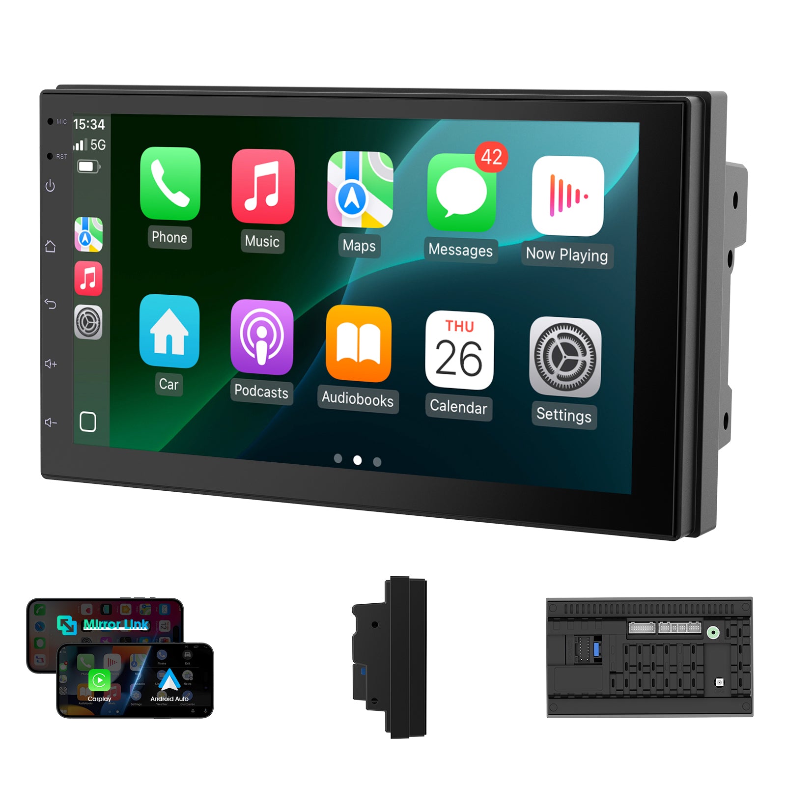 Radio Huadio CVD7621-AJ de 7" con doble DIN para la mayoría de vehículos