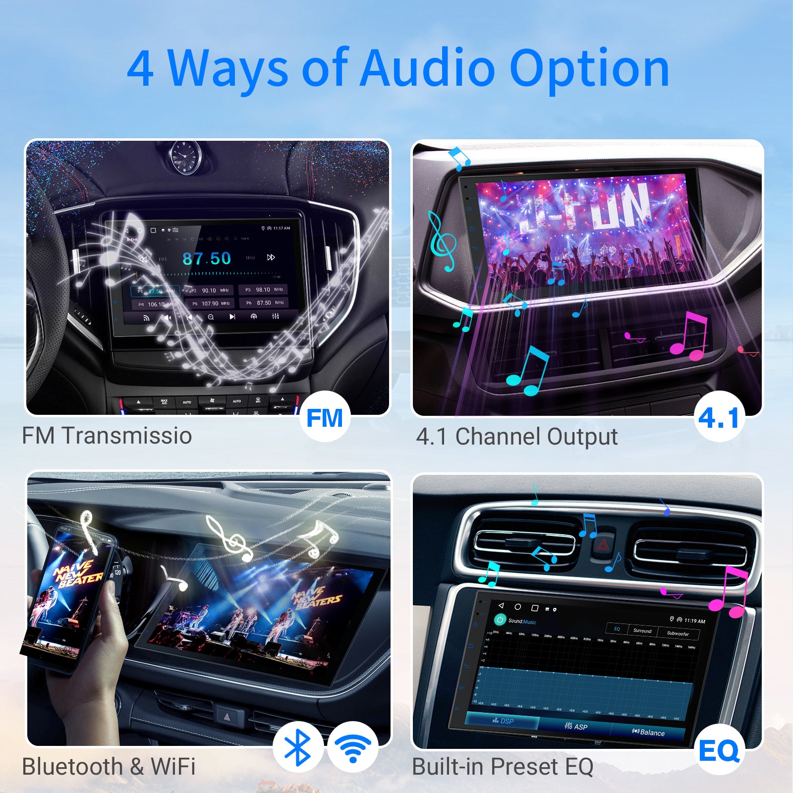 Radio Huadio CVD7621-AJ de 7" con doble DIN para la mayoría de vehículos