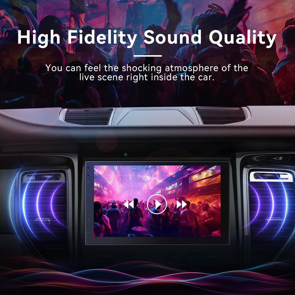 Radio Huadio CVD7621-AJ de 7" con doble DIN para la mayoría de vehículos