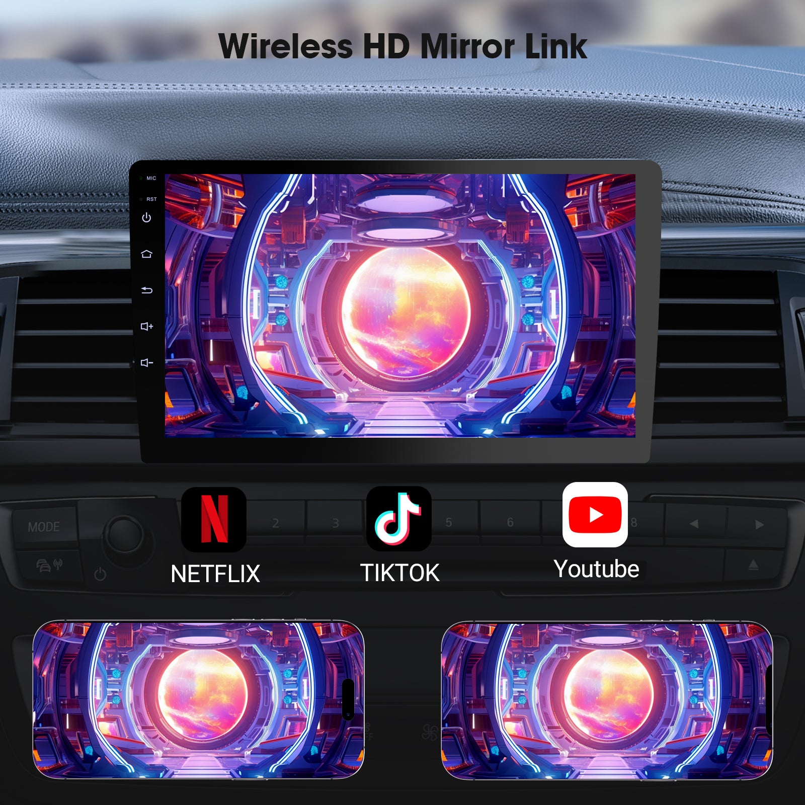 Radio Huadio CVD9661-AJ de 9" con doble DIN para la mayoría de vehículos