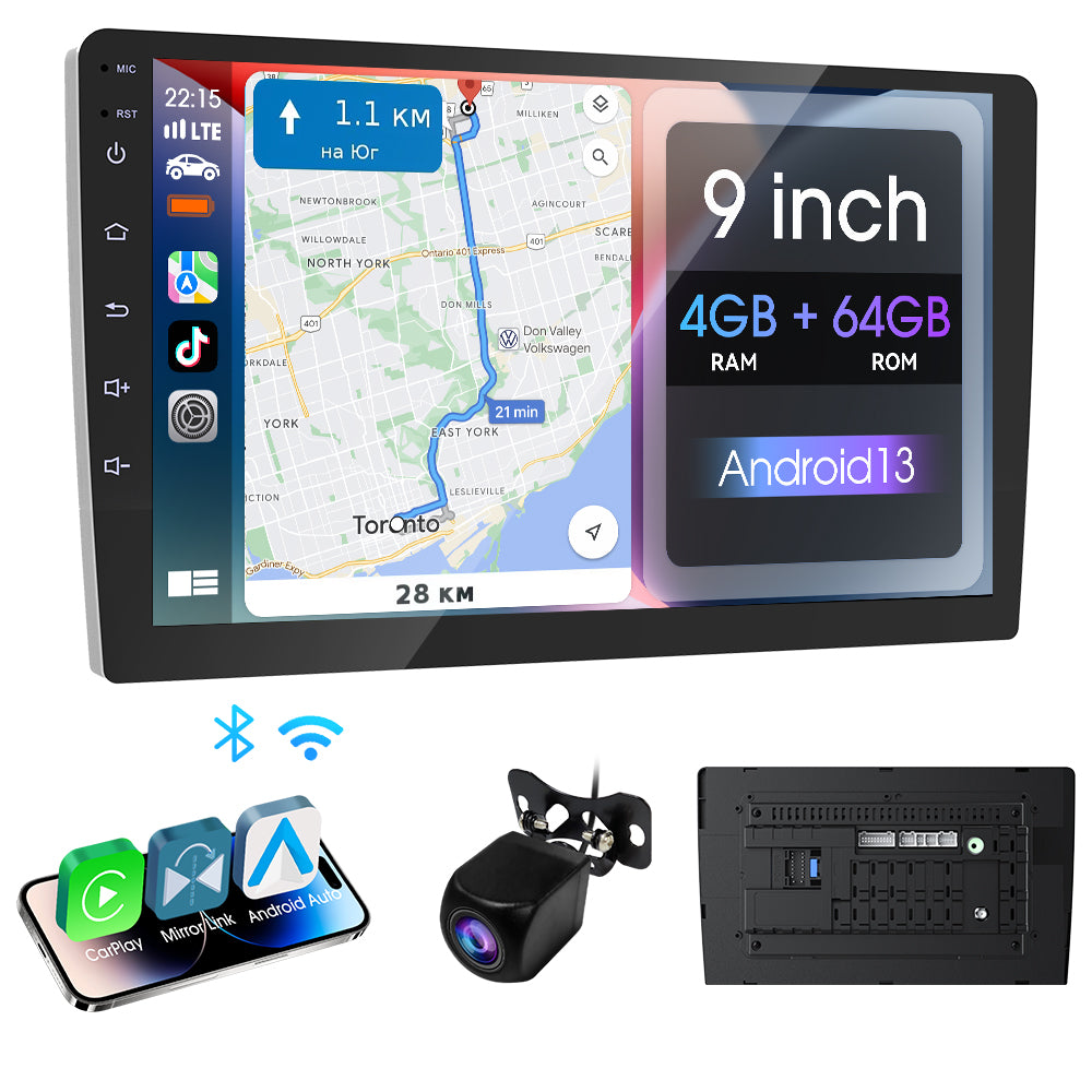 Huadio CVD9943-ZA Estéreo para coche de doble DIN de 9"