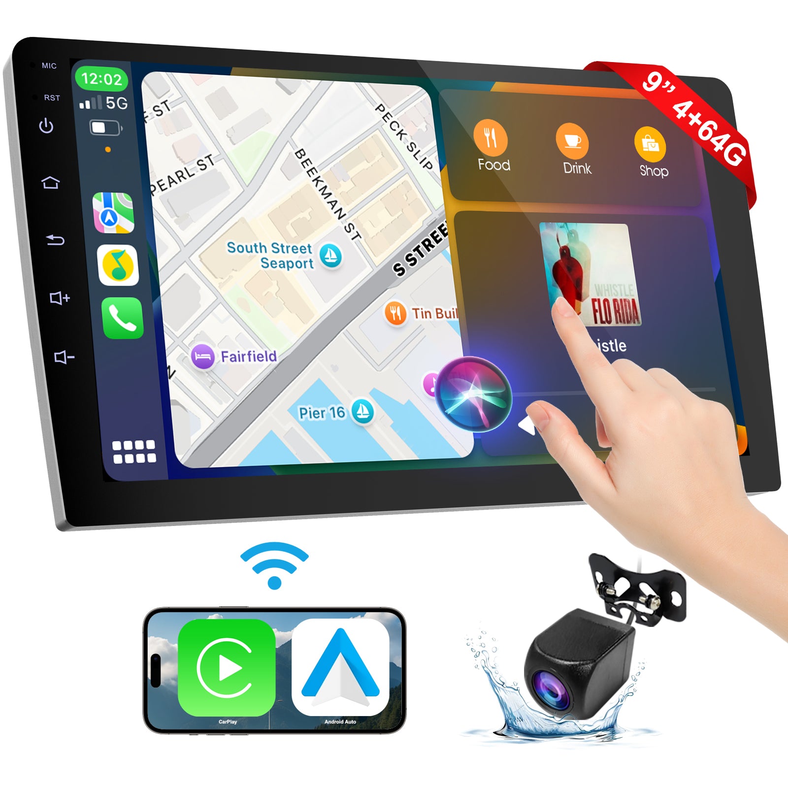 Huadio CVD9943-ZA Estéreo para coche de doble DIN de 9"