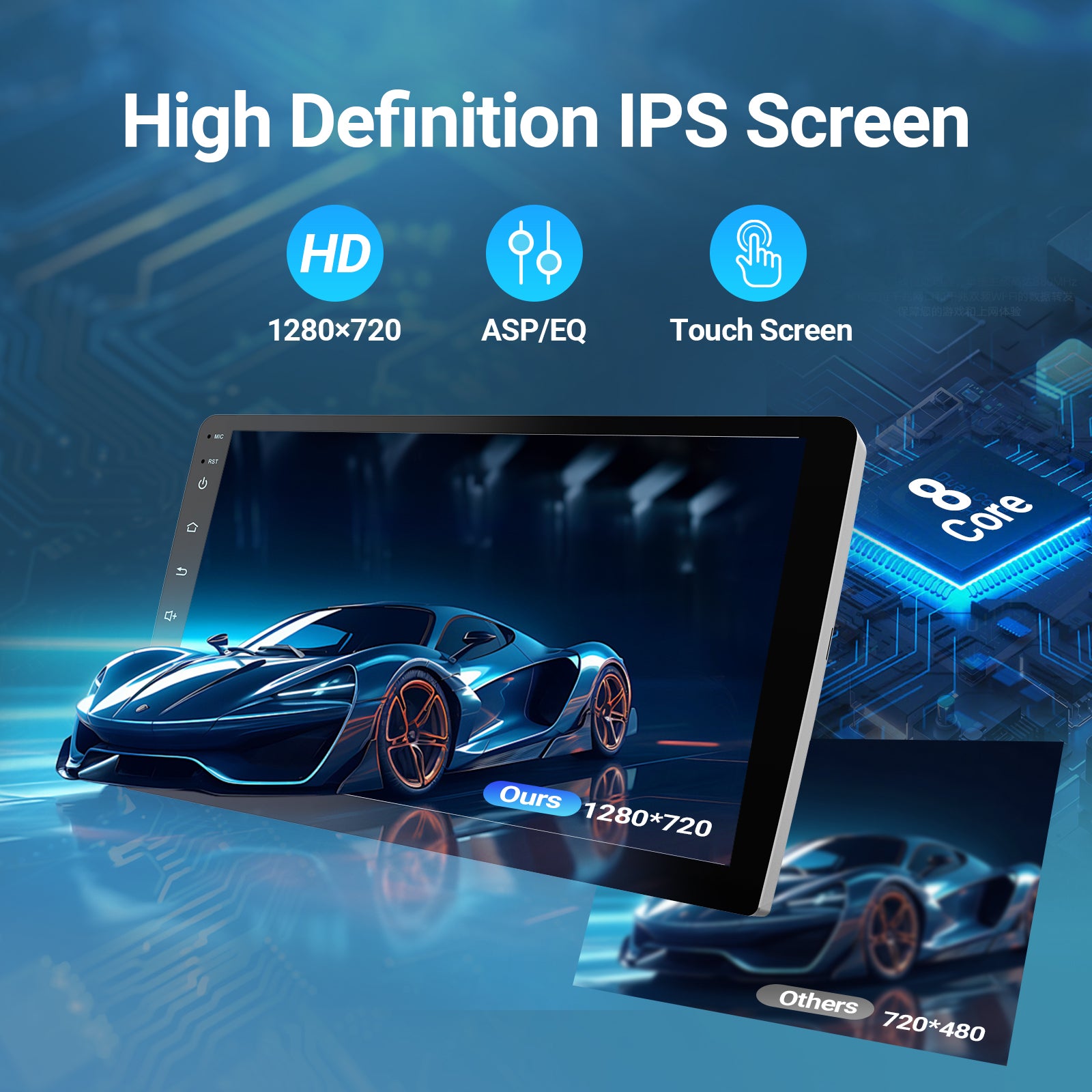 Huadio CVD9943-ZA Estéreo para coche de doble DIN de 9"