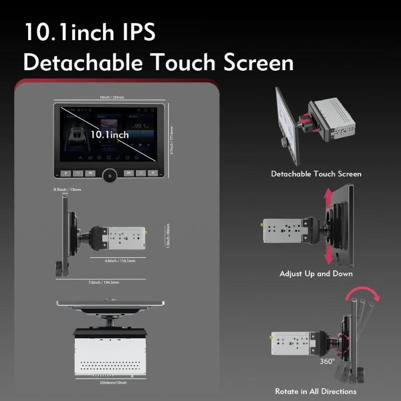 Haudio S10A 10.1" Single Din Car Stereo (CVS1541-AJ)