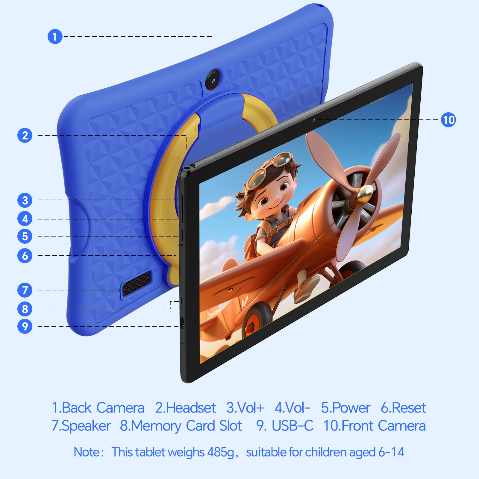 Digiland MID1050-AE | 10.1" Kids Tablet with Eye-Care Screen & Parental Controls