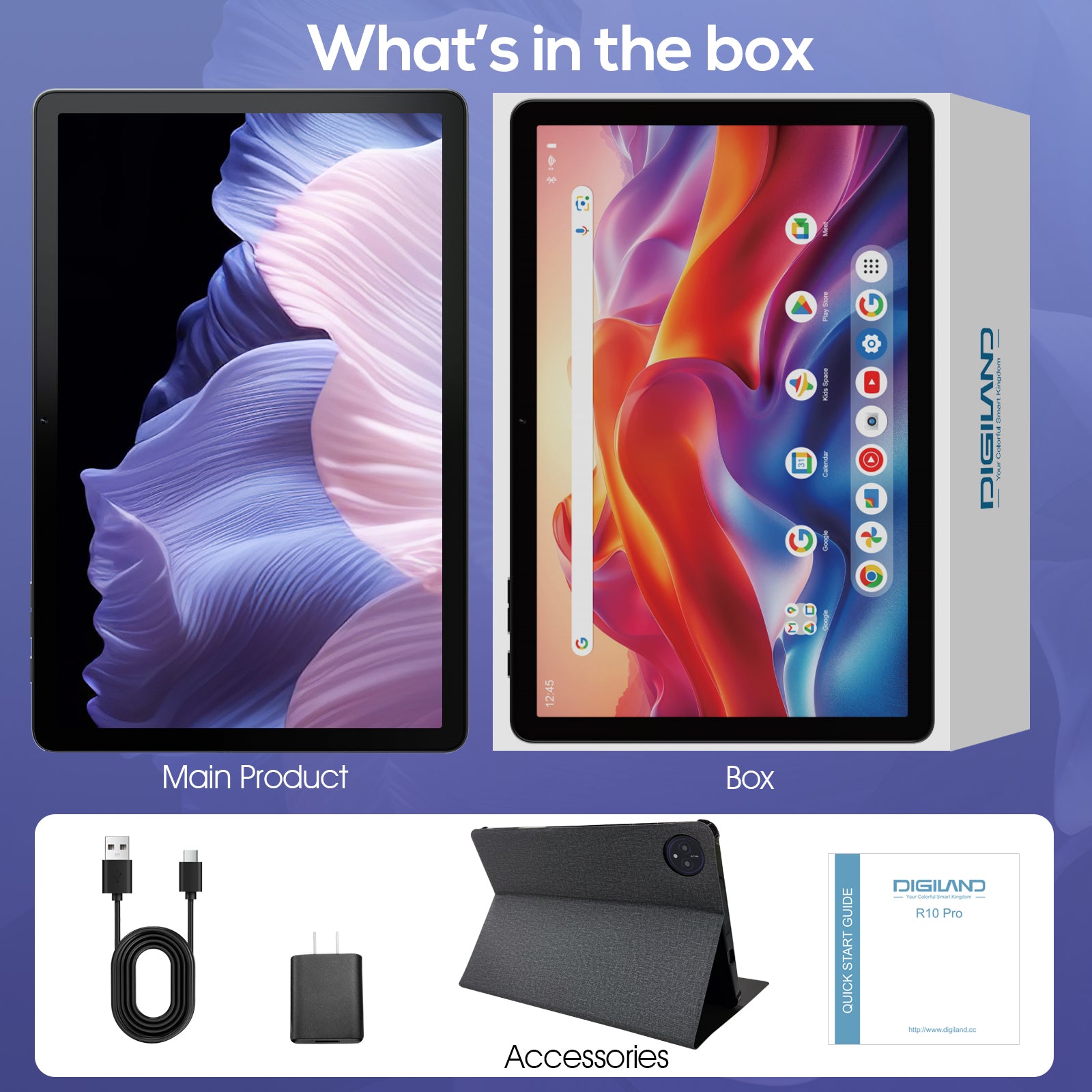 Tableta DigiLand de 10,1 pulgadas HD con procesador de ocho núcleos (12 GB + 128 GB)