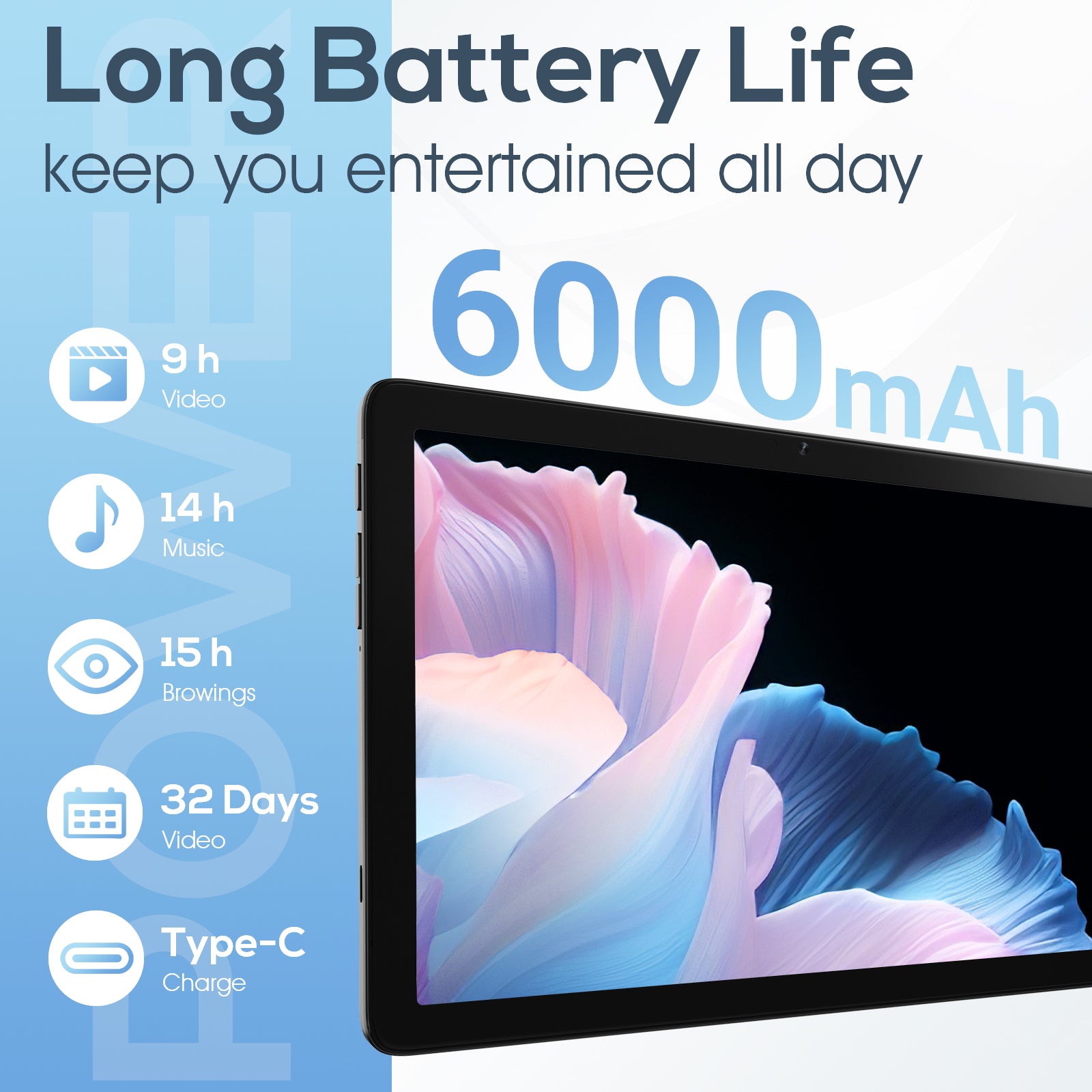 Digiland 10.1-inch Android 14 Tablet - 10GB RAM (64GB + 256GB)