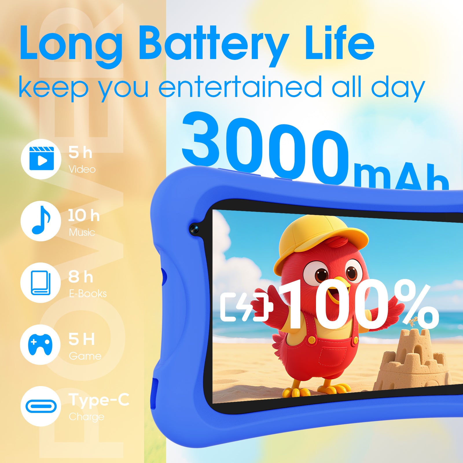 Digliand 7inch Quad-Core Android Kids Tablet 4GB RAM+32GB ROM