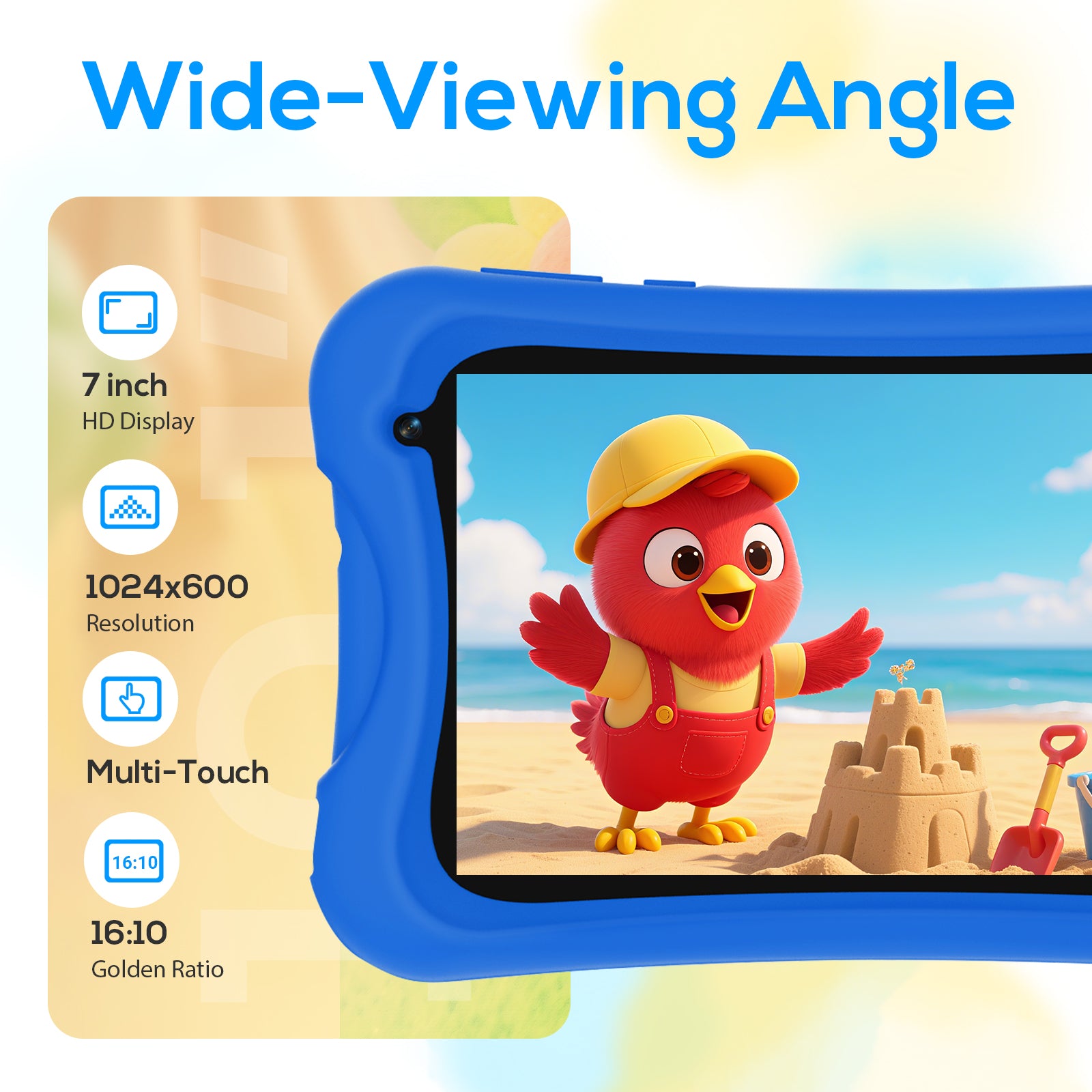 Tableta infantil Android Digliland de 7 pulgadas con cuatro núcleos, 4 GB de RAM y 32 GB de ROM