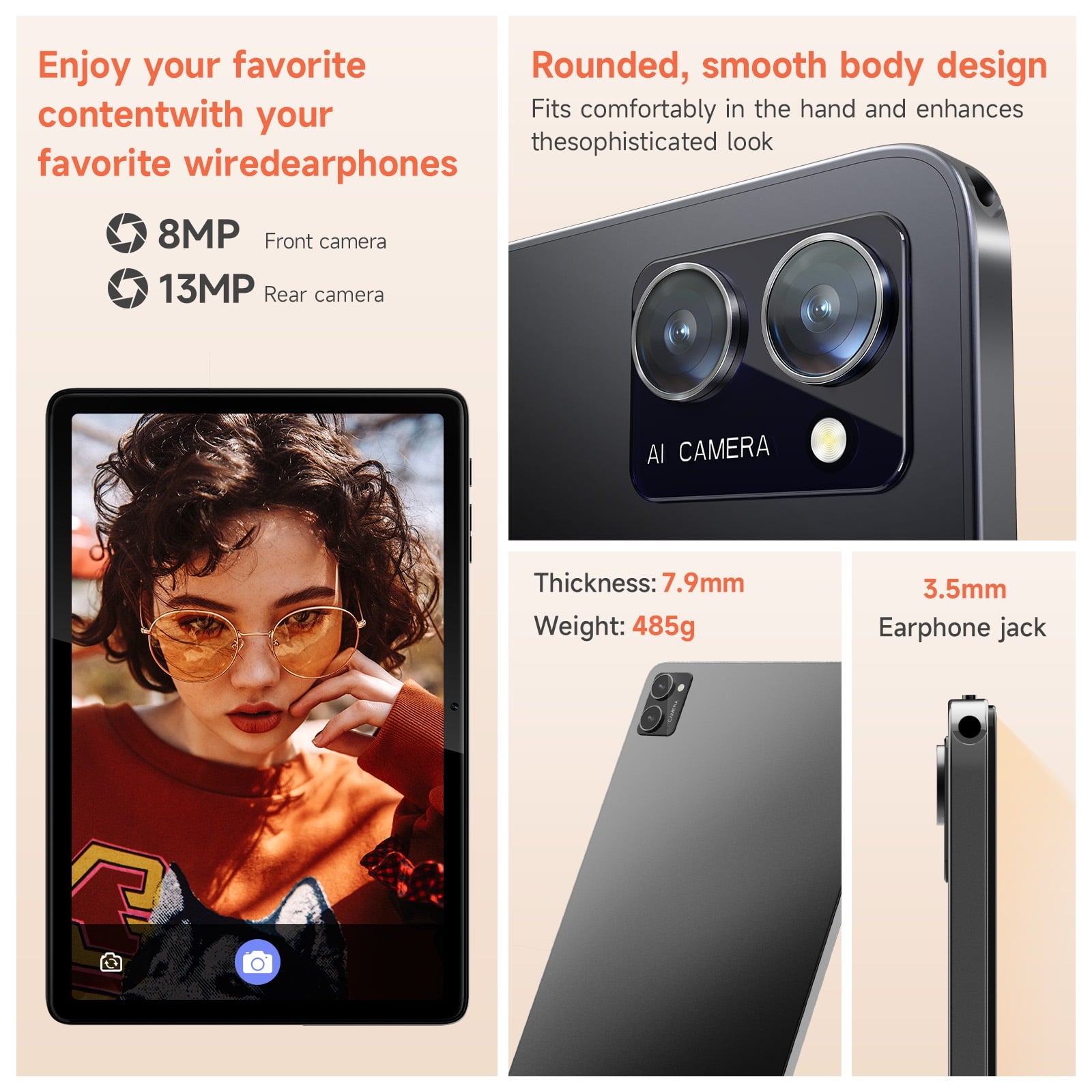 2026 Android 15 Tablet with Octa-Core for Adults,10.1 Inch Tablet with case,10GB RAM 64 GB ROM,HD IPS Touchscreen,6000 mAh,Dual Camera,GMS