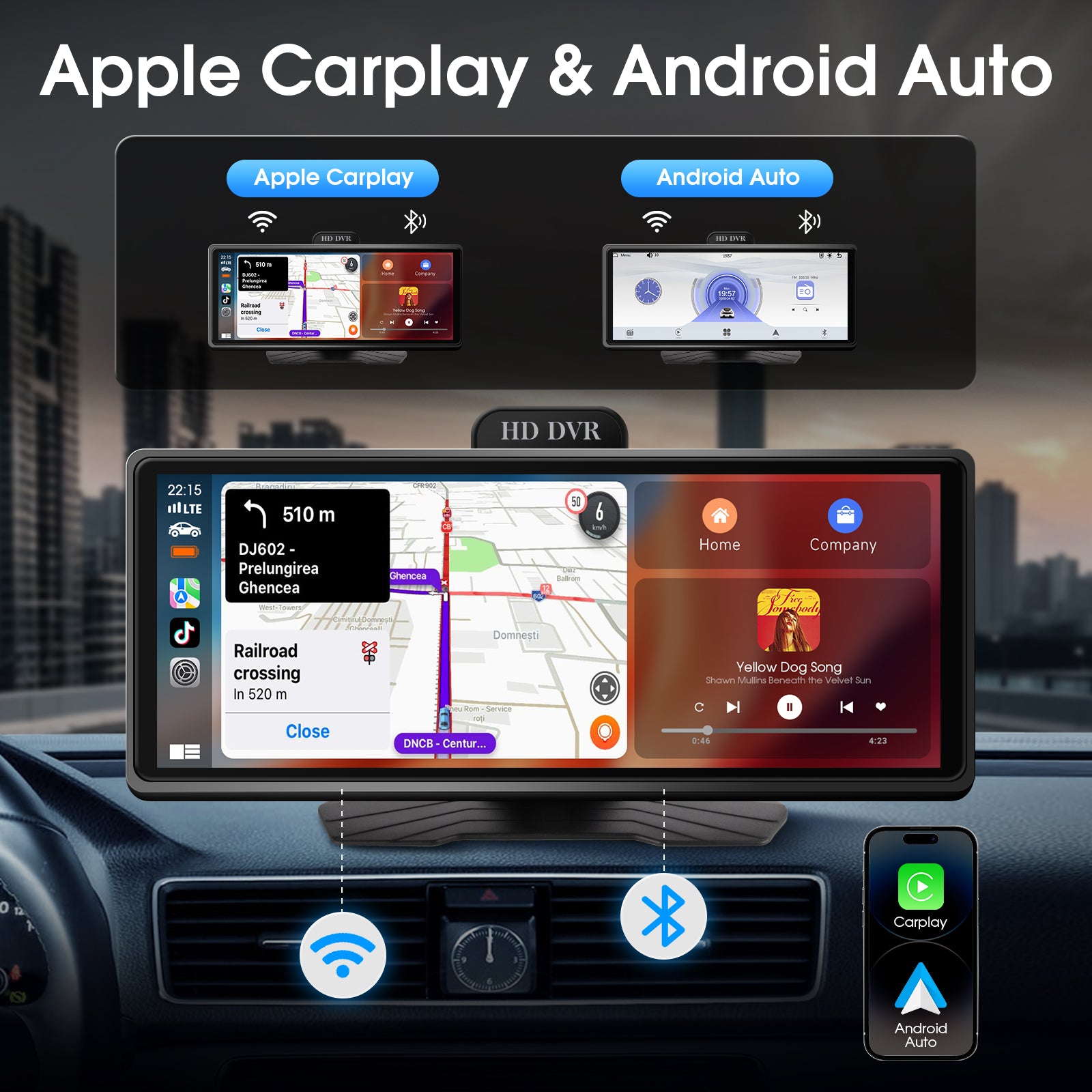 Radio portátil Huadio PND1001-AD de 9,3" para todo tipo de vehículos