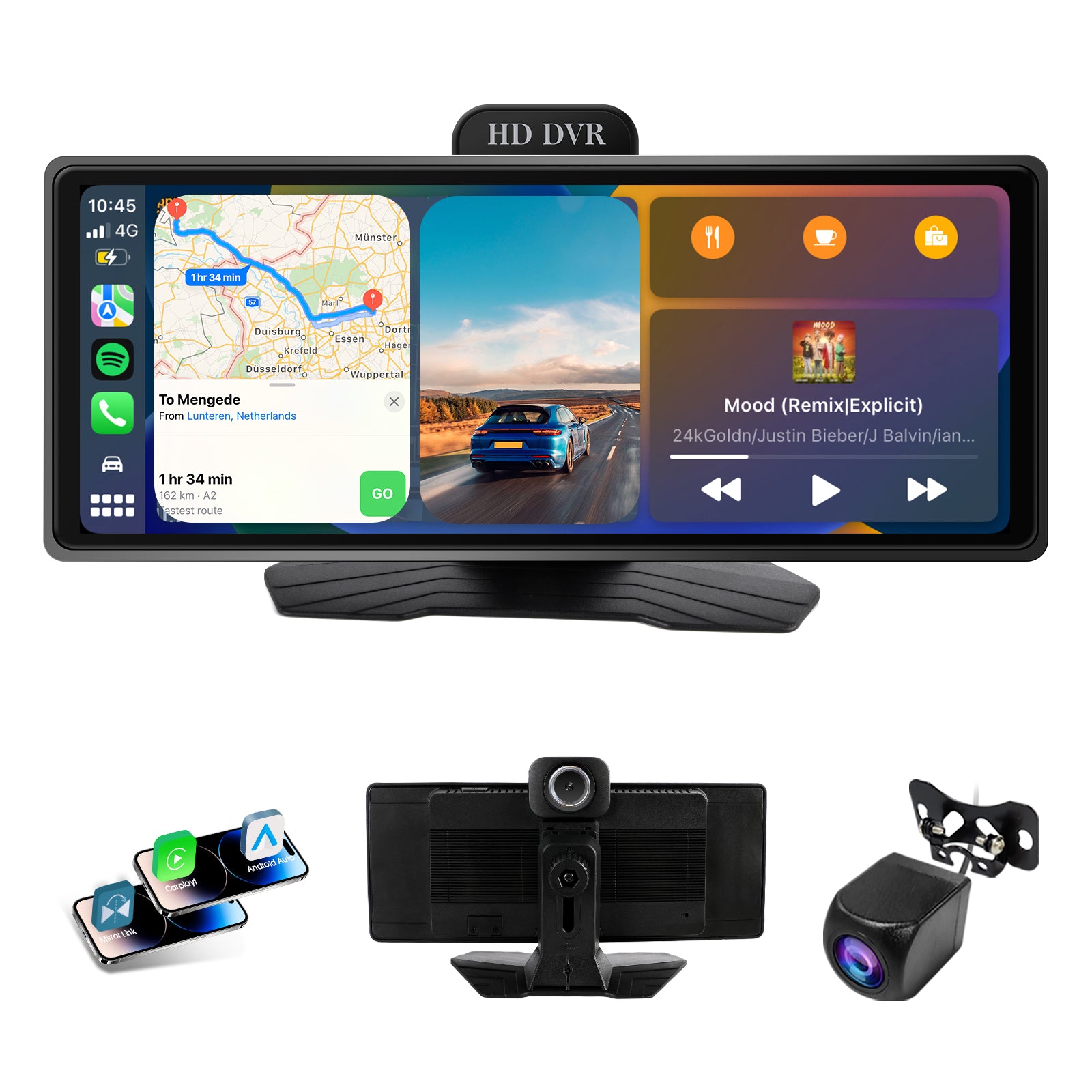 Radio portátil Huadio PND1001-AD de 9,3" para todo tipo de vehículos